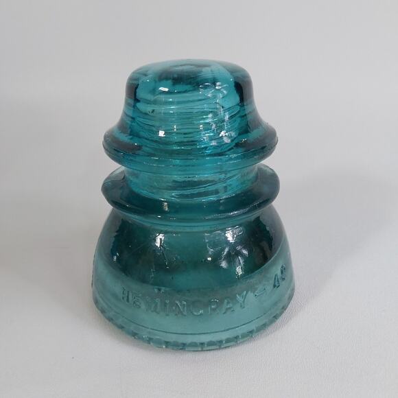 Vintage Hemingray‎ # 42 Aqua Insulator 4" Height VGC - Picture 1 of 6